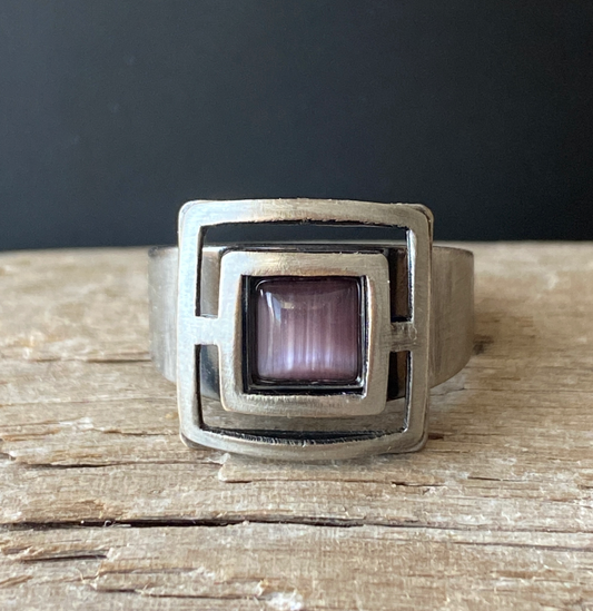 Christophe Poly Rings - Plum Squares (Size 11)