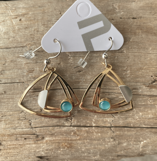Christophe Poly Earrings - Turquoise Triangles