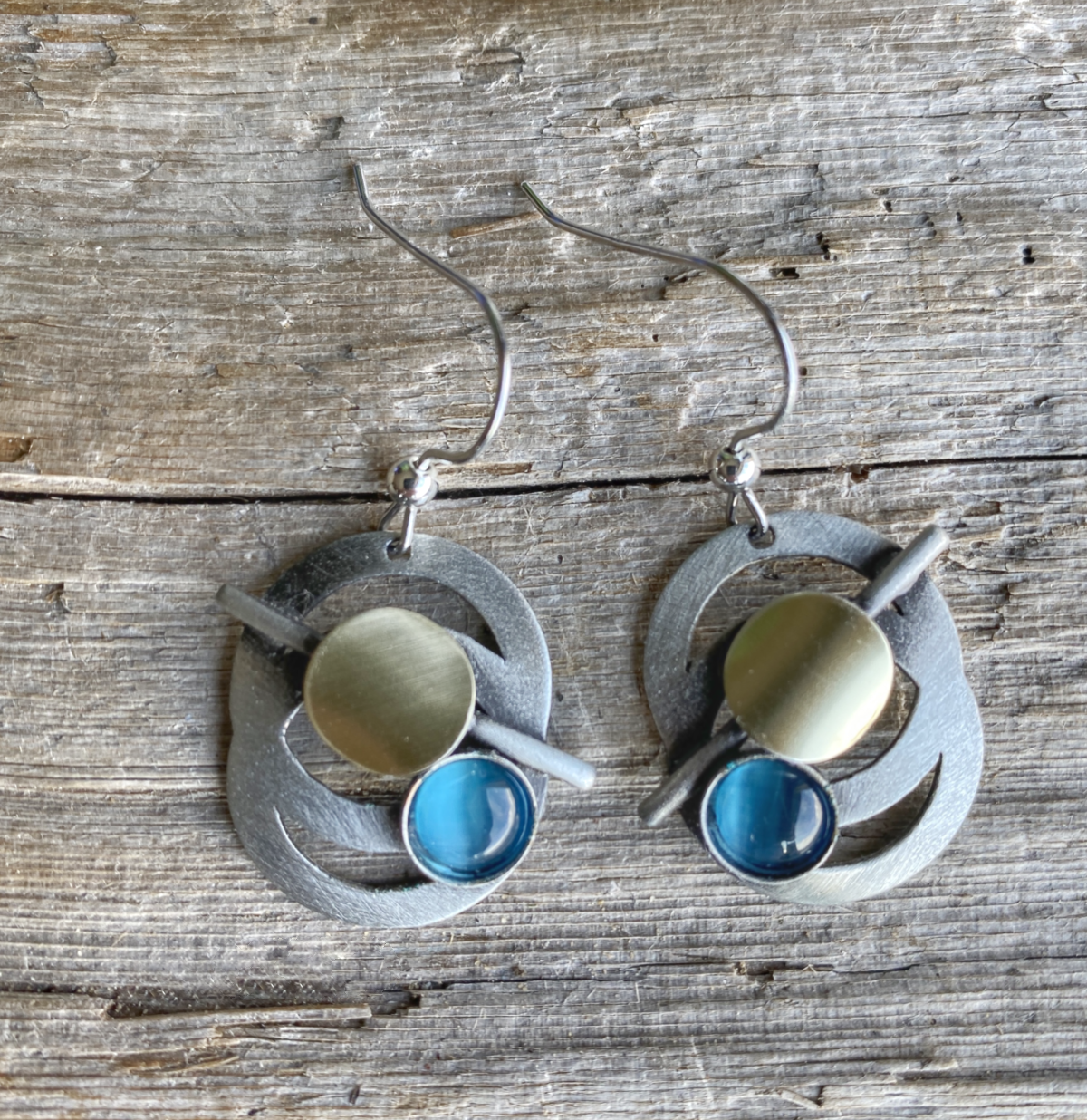 Christophe Poly Earrings - Turquoise Circle Stacks