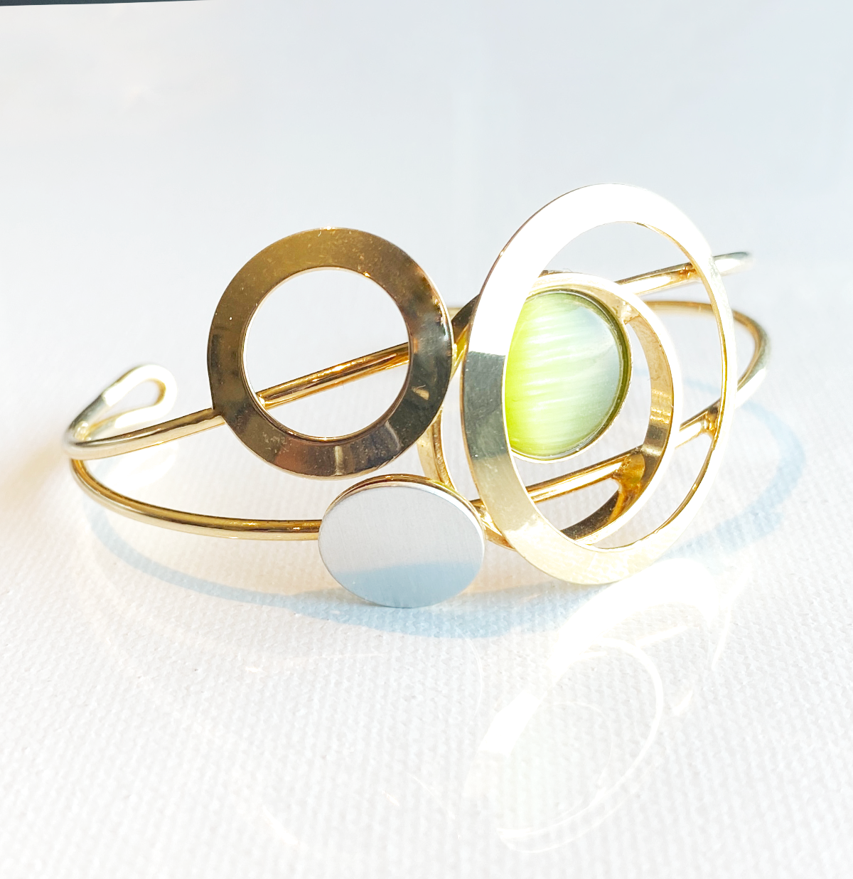 Christophe Poly Cuffs - Large - Green with Gold Loops - Brainchild Designs