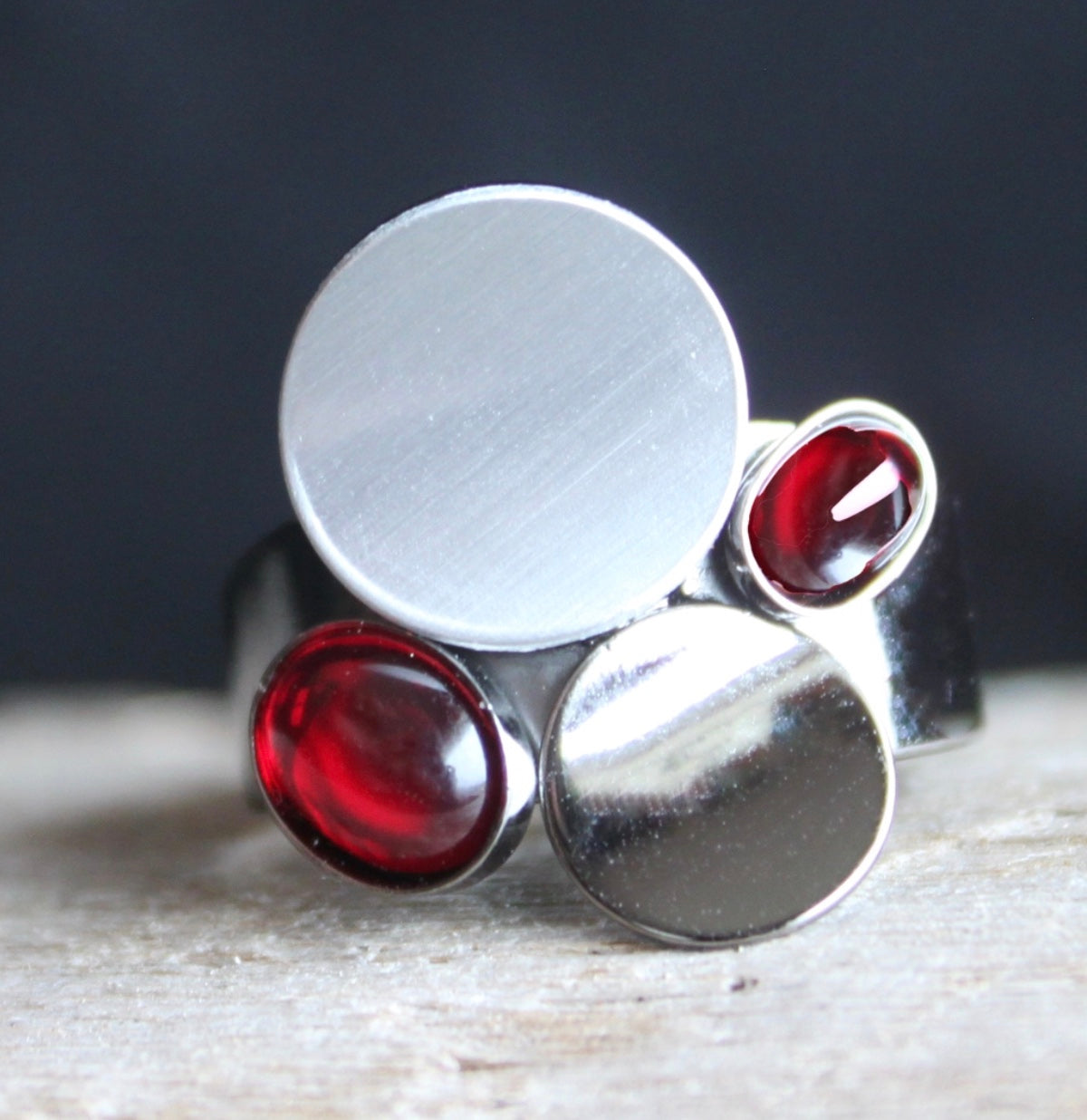 Christophe Poly Rings - Red Circles (Size 7)