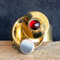 Christophe Poly Rings - Red Circles with Gold Loops (Size 9)