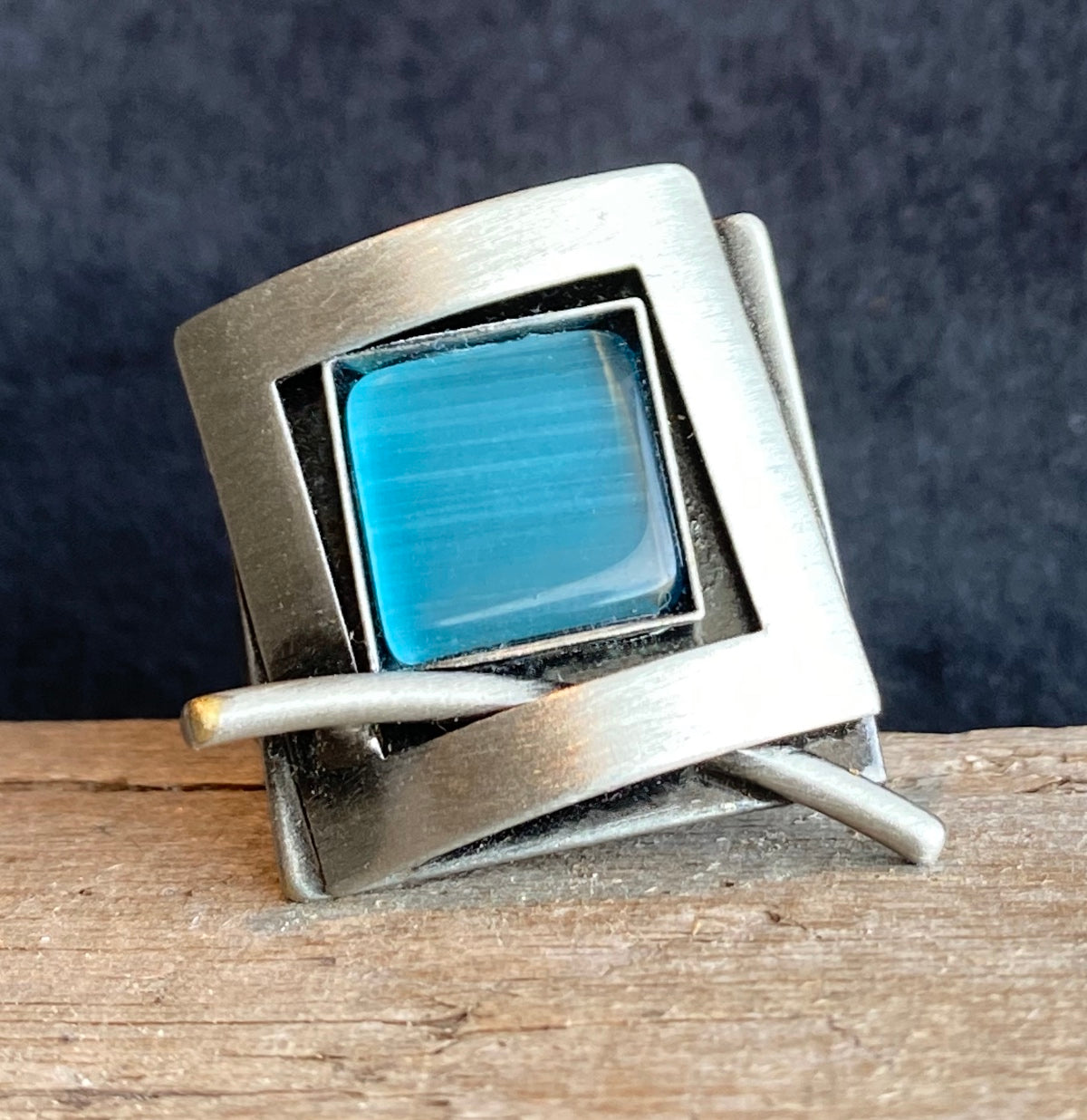 Christophe Poly Rings Turquoise Square with Stick Through - Brainchild Designs