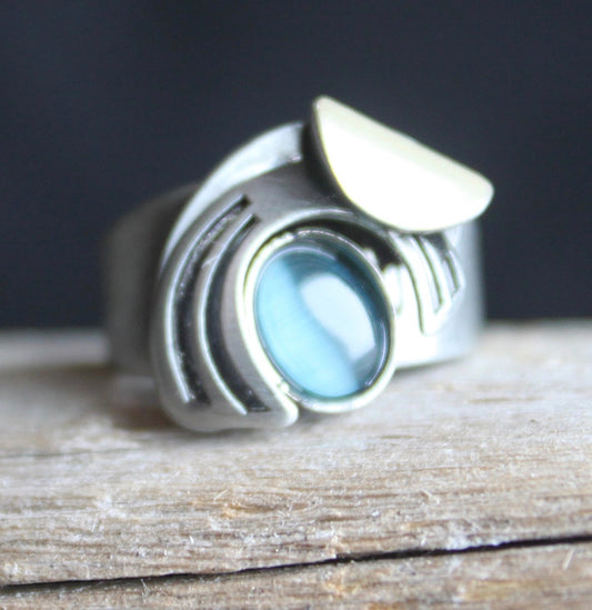 Christophe Poly Rings Curves over Turquoise - Brainchild Designs