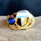 Christophe Poly Rings - Blue Double Gold Loops (Size 8)