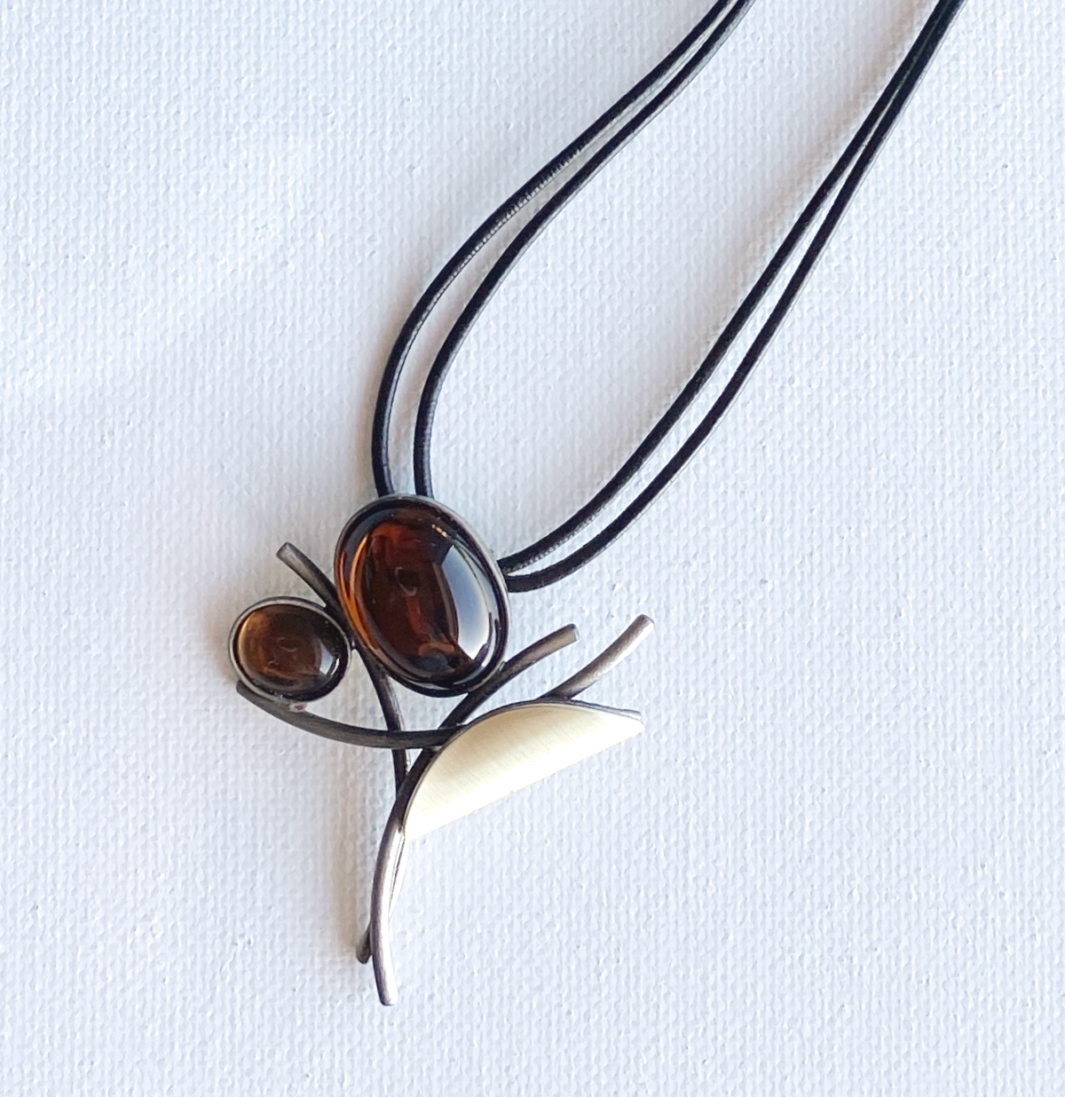 Christophe Poly Necklaces -Leather- Buds & Twigs Silver - Brainchild Designs