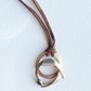 Christophe Poly Necklaces -Leather- Matte Gold Loops - Brainchild Designs