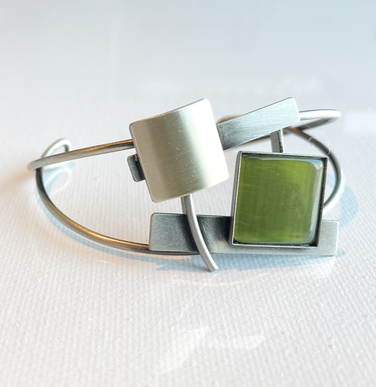 Christophe Poly Cuffs - Small - Green with Squares - Brainchild Designs