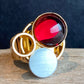 Christophe Poly Rings - Red with Golden Circles (Size 6.5)