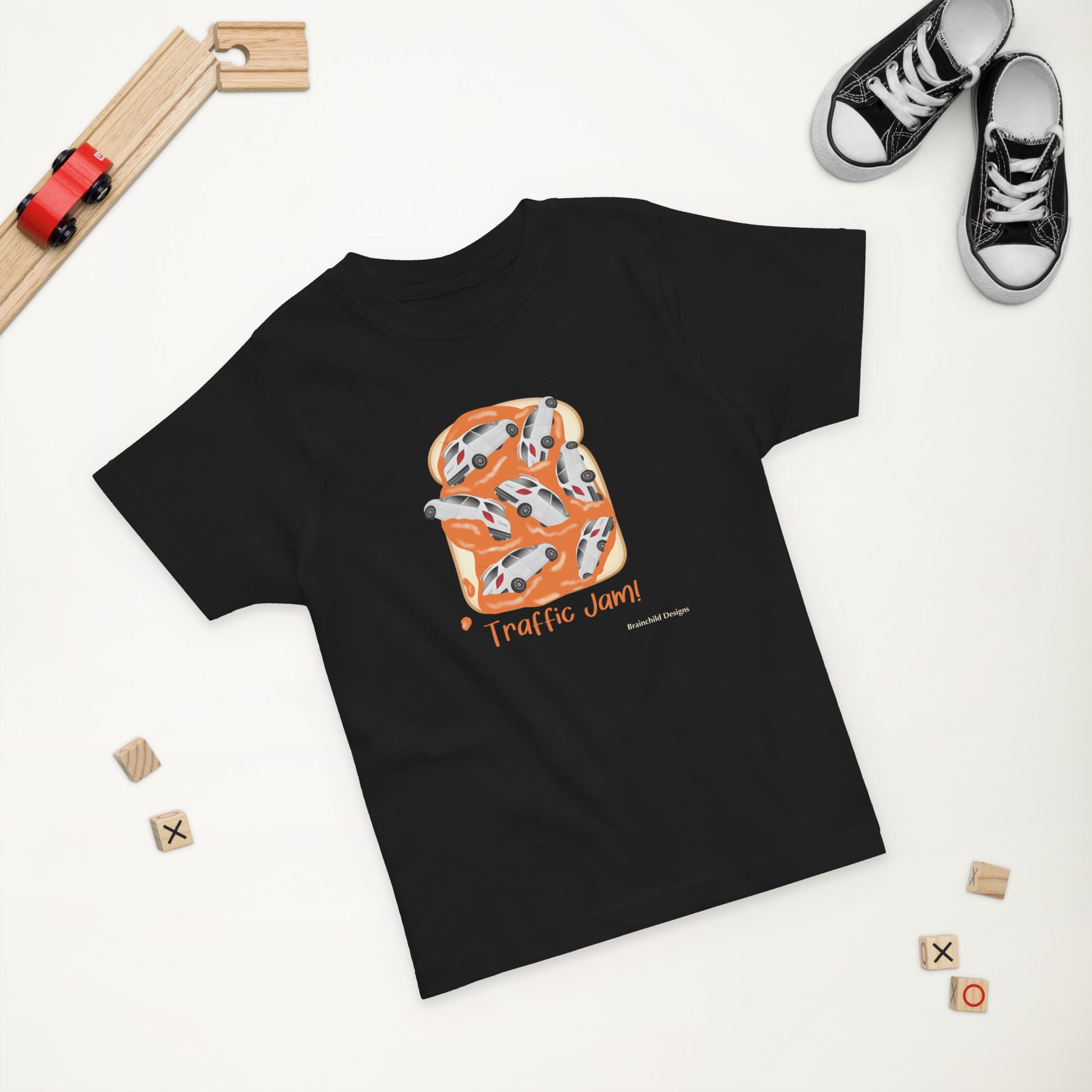 Traffic Jam -Orange- Toddler jersey t-shirt - Brainchild Designs