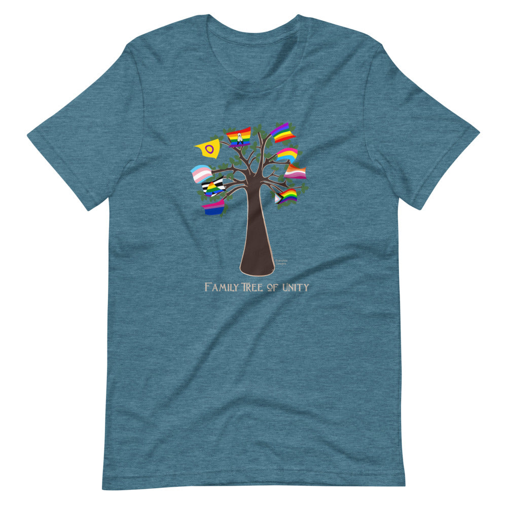 Family Tree of Unity 2SLGBTQQIA+ Adult/Teen Short-Sleeve Unisex T-Shirt - Brainchild Designs