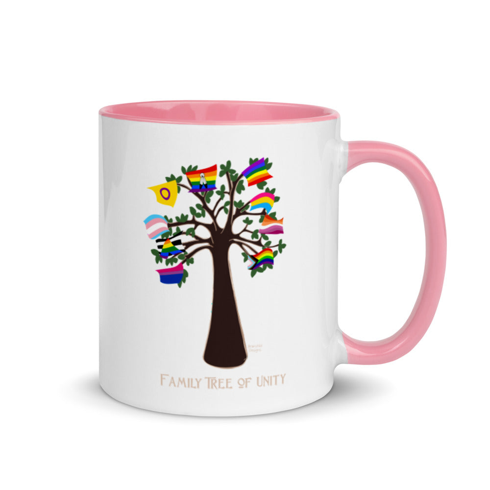 Family Tree of Unity 2SLGBTQQIA+ Mug with Color Inside - Brainchild Designs