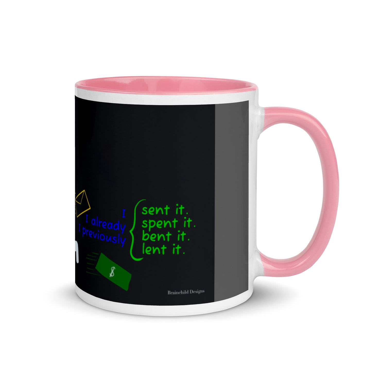 Pre/Past Tense Mug with Color Inside - Brainchild Designs