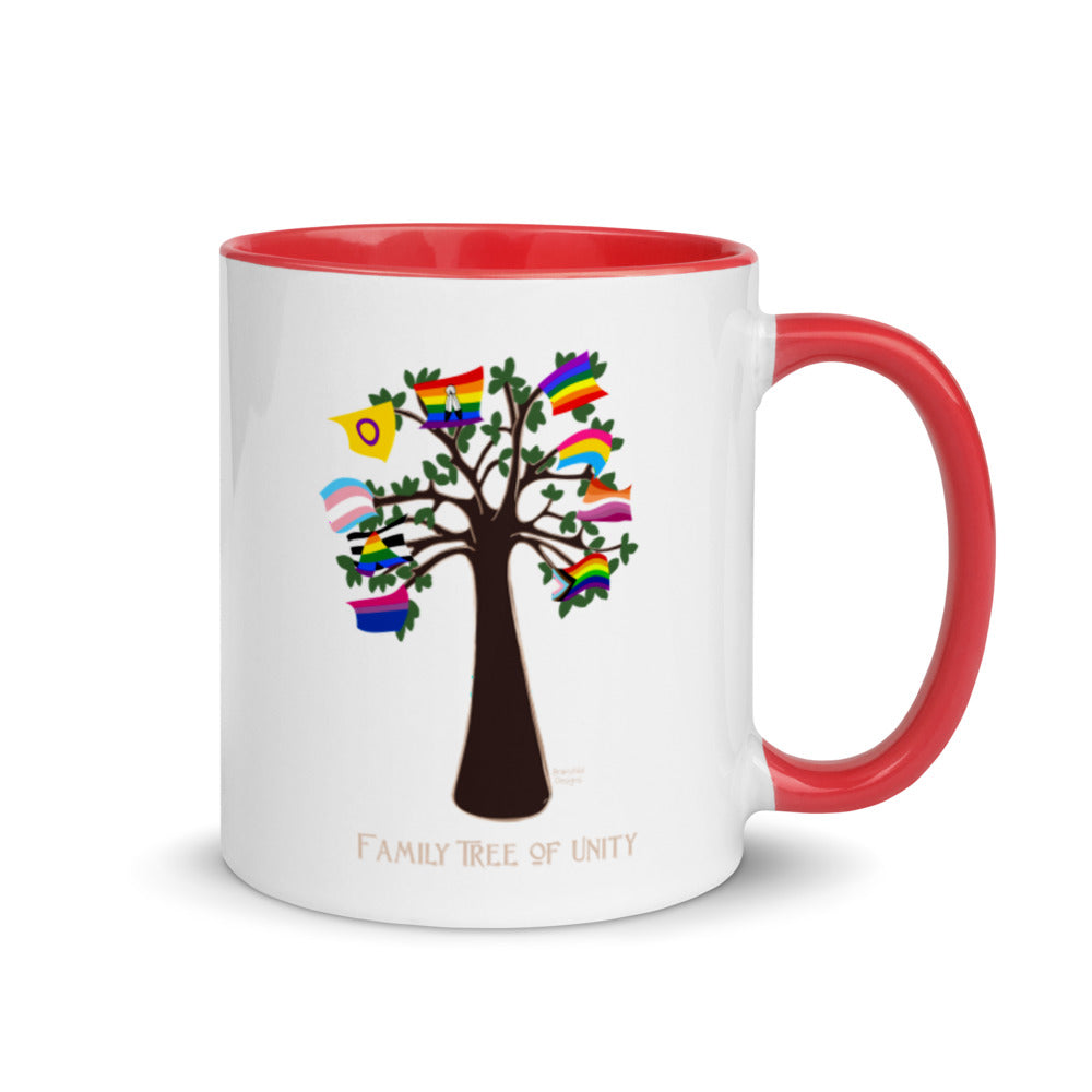 Family Tree of Unity 2SLGBTQQIA+ Mug with Color Inside - Brainchild Designs