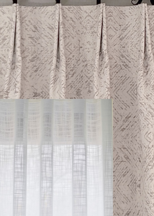 double euro pleat equal pair unlined sheer fabric