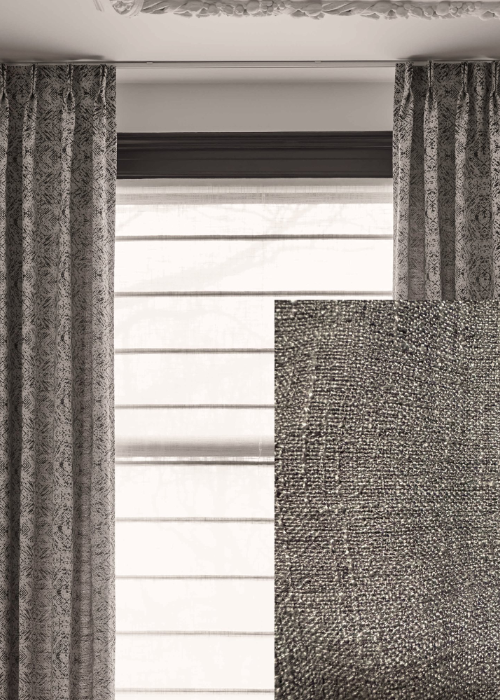 double pinch pleat one way draw unlined