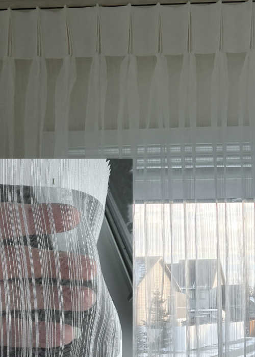 triple euro pleat equal pair unlined sheer fabric